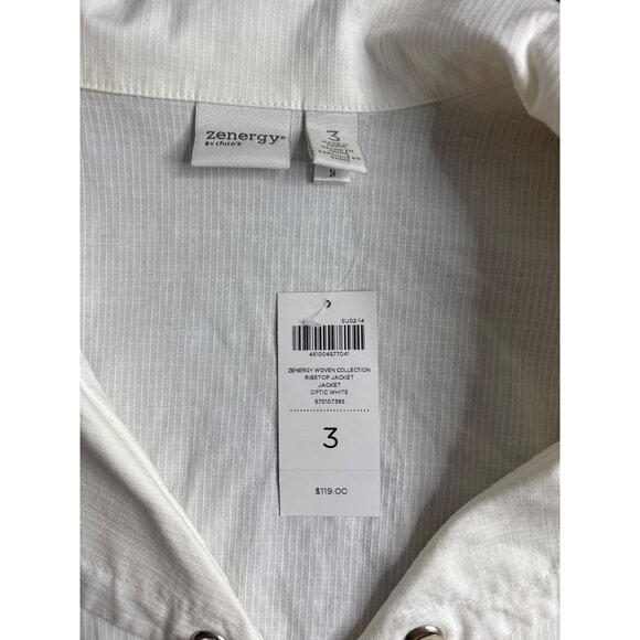 Chico's Zenergy Collection Ripstop Jacket Optic White Size 3/XL NWT - Picture 5 of 10